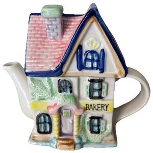 Houston Harvest Bakery Tea Pot 2000s Vintage charming cottage fairy y2k pottery